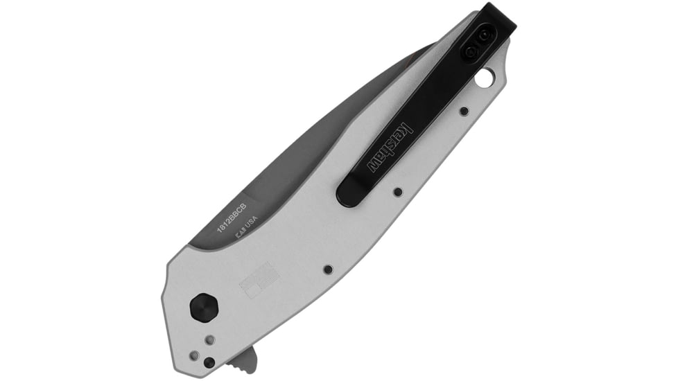 Kershaw Dividend Composite Folding Knife, 3 in, CPM-D2 Steel, Wharncliffe, Anodized Aluminum Gray Handle, 1812BBCB