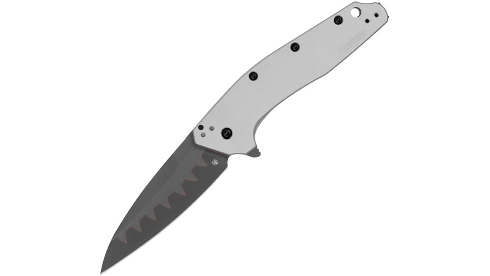 Kershaw Dividend Composite Folding Knife, 3 in, CPM-D2 Steel, Wharncliffe, Anodized Aluminum Gray Handle, 1812BBCB