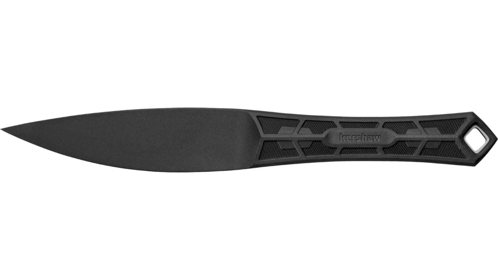Kershaw Interval Fixed Blade Knife, 3.5in, Black PA-66/Glass Fiber Blade, Black PA-66/Glass Fiber Handle, 1399X