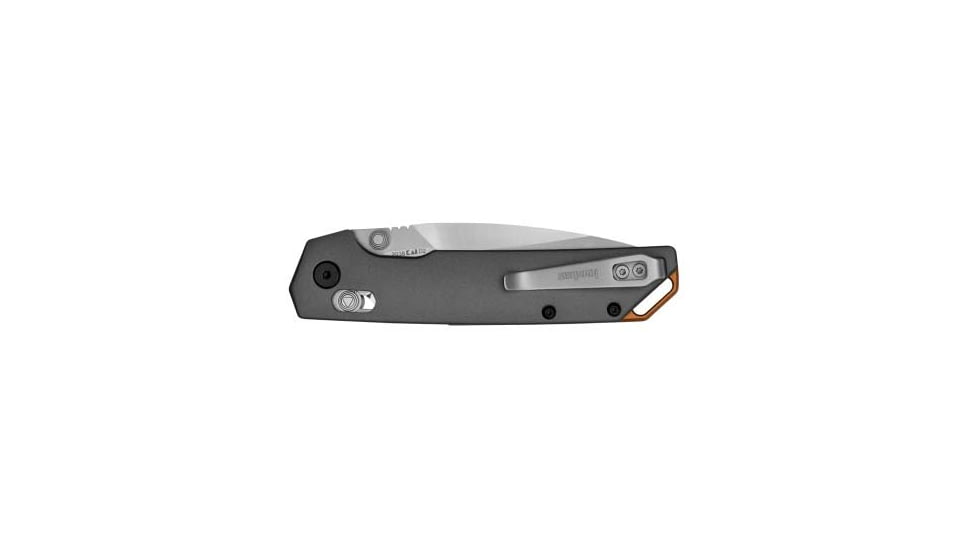 Kershaw Iridium Folding Knife, 3.45 in, D2 Steel, Spear Point, Aluminum, Gray Handle, 2038