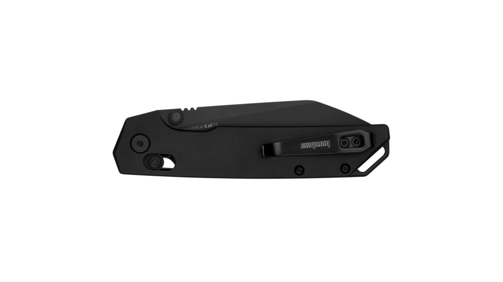 Kershaw Iridium Folding Knife, 3.45in, D2 Steel, Reverse Tanto Blade, Aluminum, Black Handle, 2038RBLK
