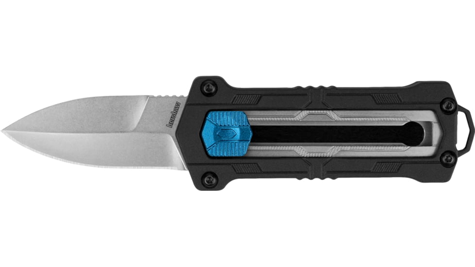 Kershaw Jens Anso Kapsule Manual Sliding Button Lock OTF Knife 1.9 Satin, KW1190