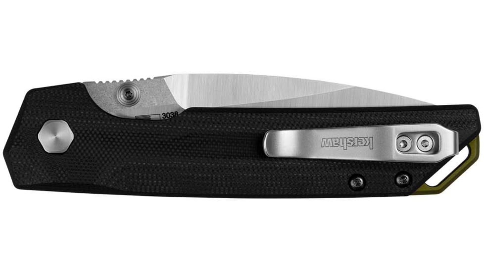 Kershaw Iridium Folding Knife, 3.45in, CPM MagnaCut, Spear Point, G10, Black Handle, 3038
