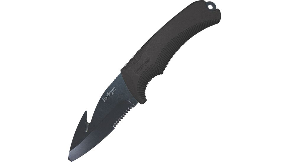 Kershaw Responder Black. Fixed Blade Knife, 3.5in, AUS-8 Steel, Partially Serrated, KS1078