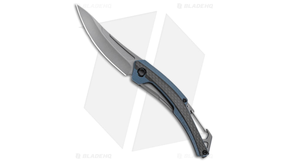 Kershaw Reverb Xl by Originals Folding Knife, 3.00in, 8Cr13MoV, Drop Point Blade, Carbon Fiber, G-10, Black Handle, Black/Gray, 7.25 inch, BHQ-94081