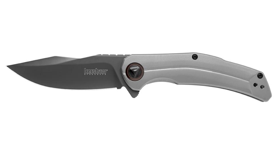 Kershaw Believer Assisted Opening Folding Knife, 3.25in, 8Cr13MoV, Drop Point Blade, Stainless Steel, Silver/Gray Handle, 2070