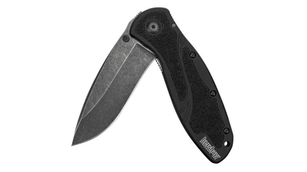 Kershaw Blur Assisted Open Folding Knife,3.4in Sandvik 14C28N BlackWash Steel Plain Blade,6061-T6 Anodized Aluminum Handle w/Trac-Tec Inserts