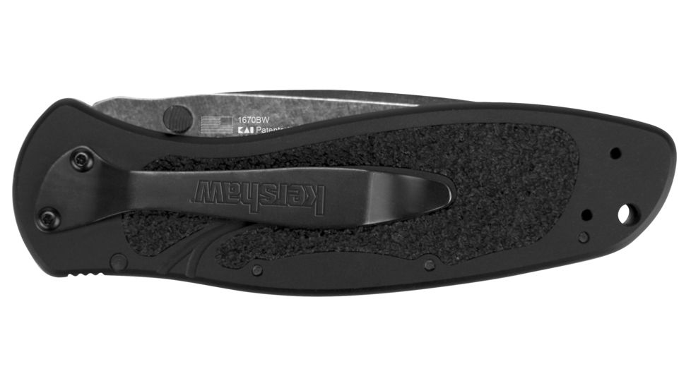 Kershaw Blur Assisted Open Folding Knife,3.4in Sandvik 14C28N BlackWash Steel Plain Blade,6061-T6 Anodized Aluminum Handle w/Trac-Tec Inserts