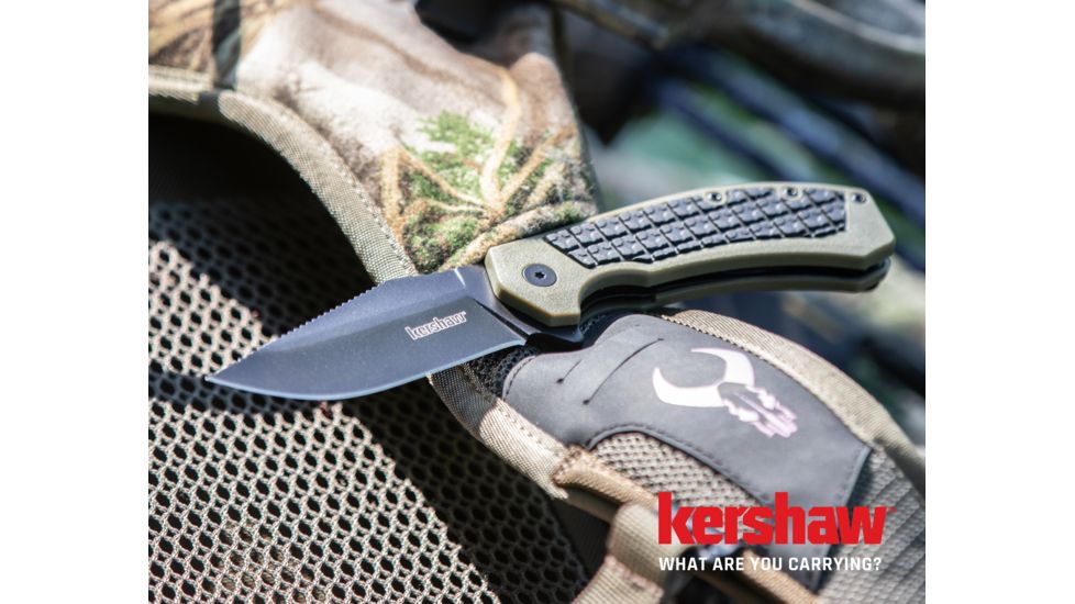 Kershaw Faultline Folding Knife, Black/Green, 8760