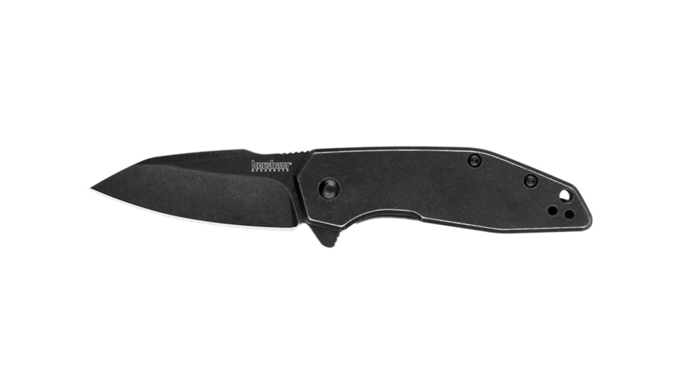 Kershaw Gravel Assisted Opening Folding Knife, 2.5 in, 8Cr13MoV, Drop Point, Black Oxide Blade, Stainless Steel, Black Oxide Handle, 2065X