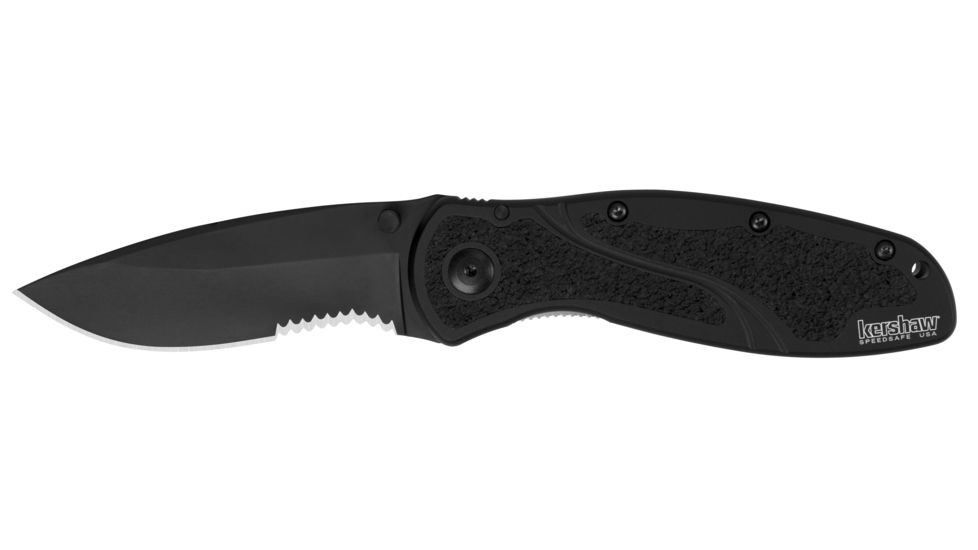 Kershaw K.O. Blur, Black Aluminum w/Trac-Tec Insert, ComboEdge K1670BLKST
