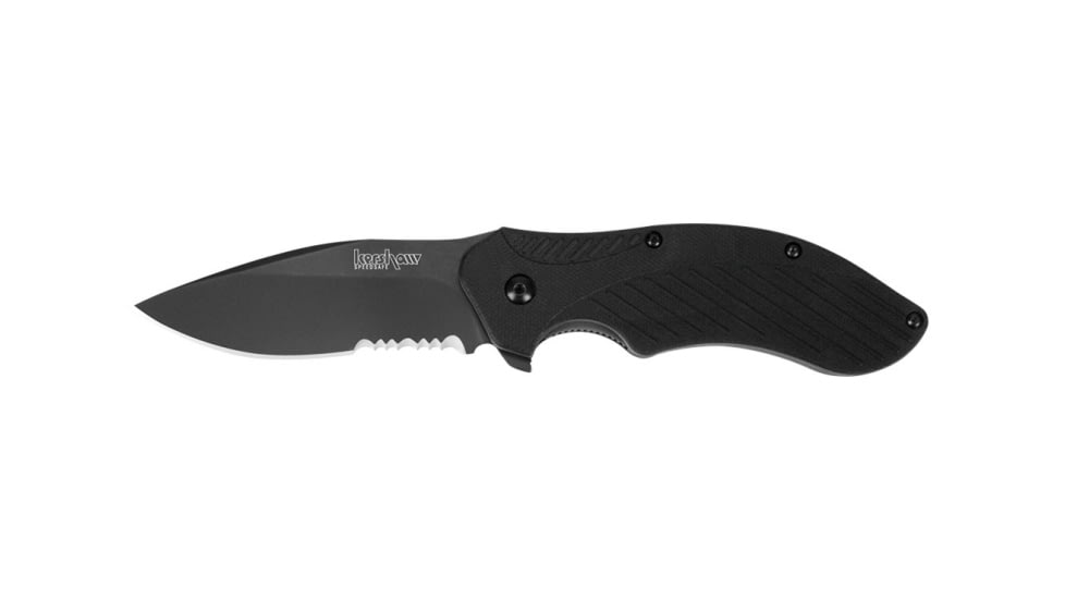 Kershaw Black Serrated Clash Folding Knife, Clam, 1605CKTSTX
