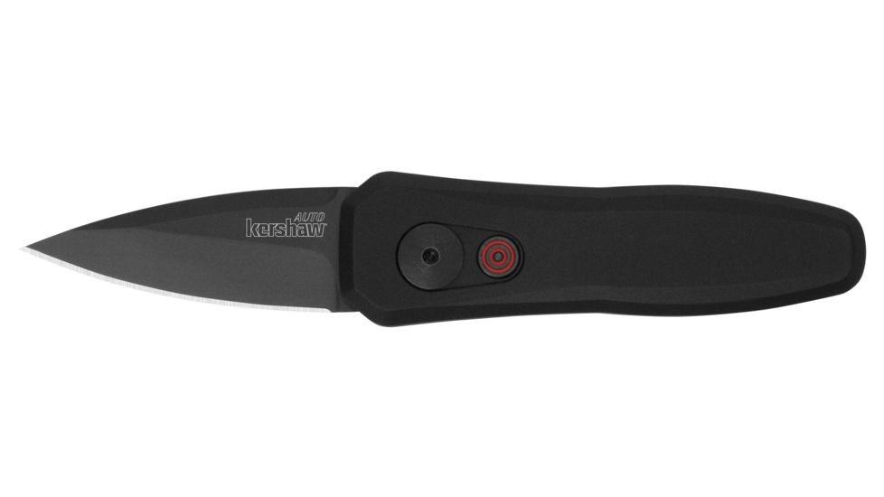 Kershaw Launch 4 Automatic Folding Knife, 1.9in CPM 154 Spear Point Blade, Cerakote Finish, Black Aluminum Handle, 7500BLK