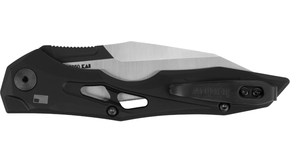 Kershaw Auto Launch 13 Button Lock Automatic Folding Knife, 3.5in, CPM 154, Wharncliffe Blade, Black Cerakote, Black Aluminum Handle, 7650