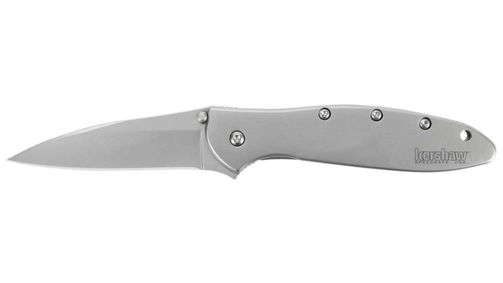 Kershaw Leek Assisted Opening Folding Knife, 3 in, 14C28N, Drop Point Blade, 410 Stainless Steel Handle, Box, 1660