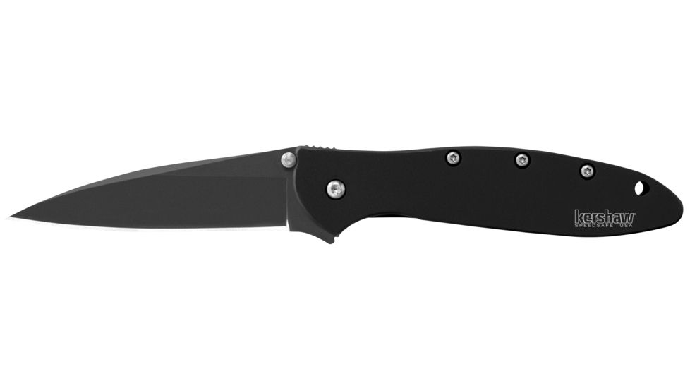 Kershaw Leek Cutting Knife, 3in. Blade, Tanto, Stainless Steel, Anodized Aluminum 1660CKTKER