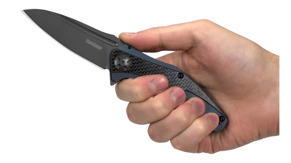 Kershaw Natrix Folding Knife, 3.25 in, 8Cr13MoV, Drop Point, Titanium Carbo-Nitride Coated Blade, G10, Carbon Fiber Handle, 7007CFX