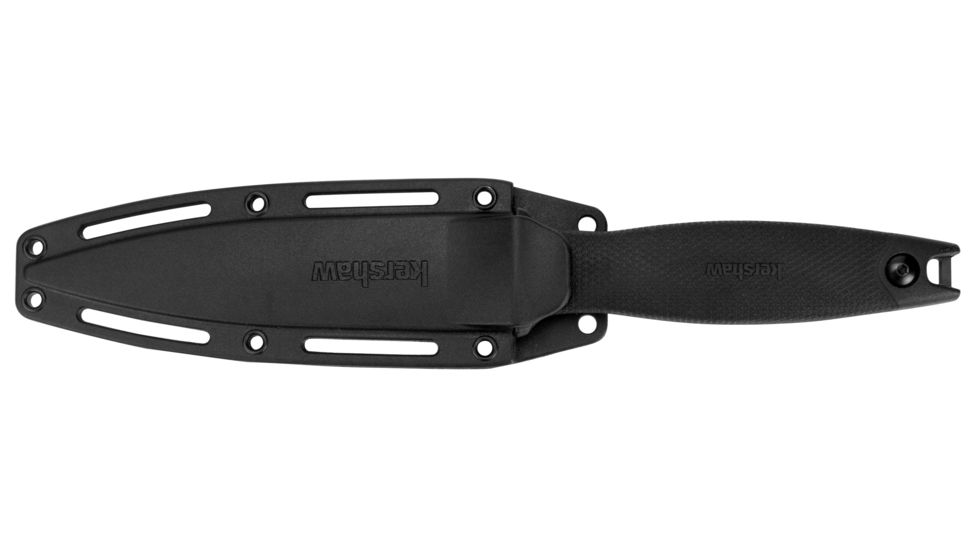 Kershaw Secret Agent Fixed Blade Knife, 4.4 in, 8Cr13MoV, Spear Point Blade, Rubberized Co-Molded Black Handle, 4007