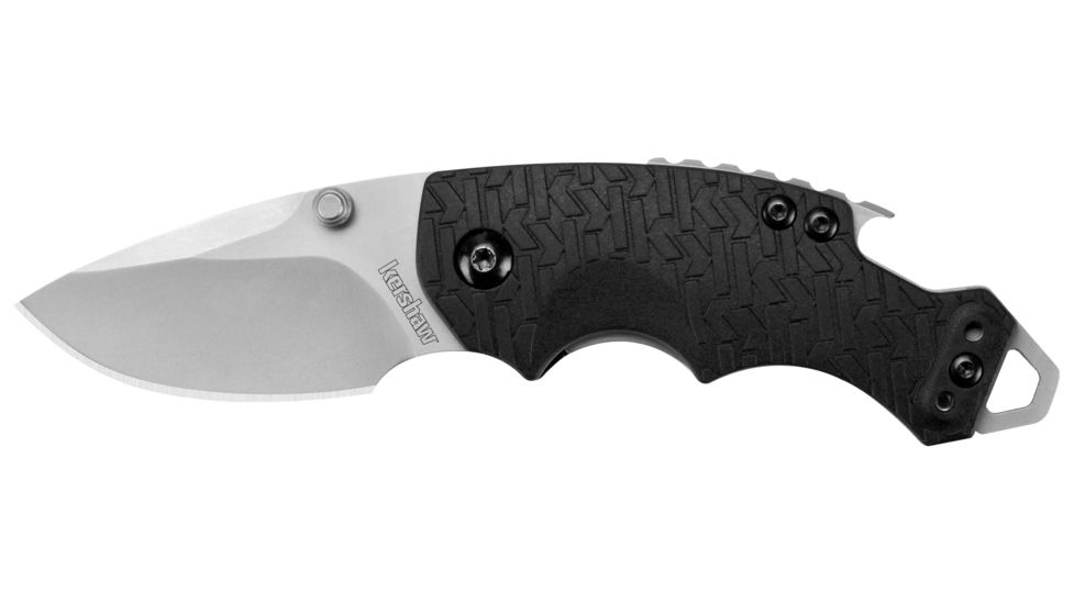 Kershaw Shuffle Folding Knife, 2.4 in, 8Cr13MoV, Drop Point Blade, Glass-Filled Nylon, Black Handle, Box, 8700