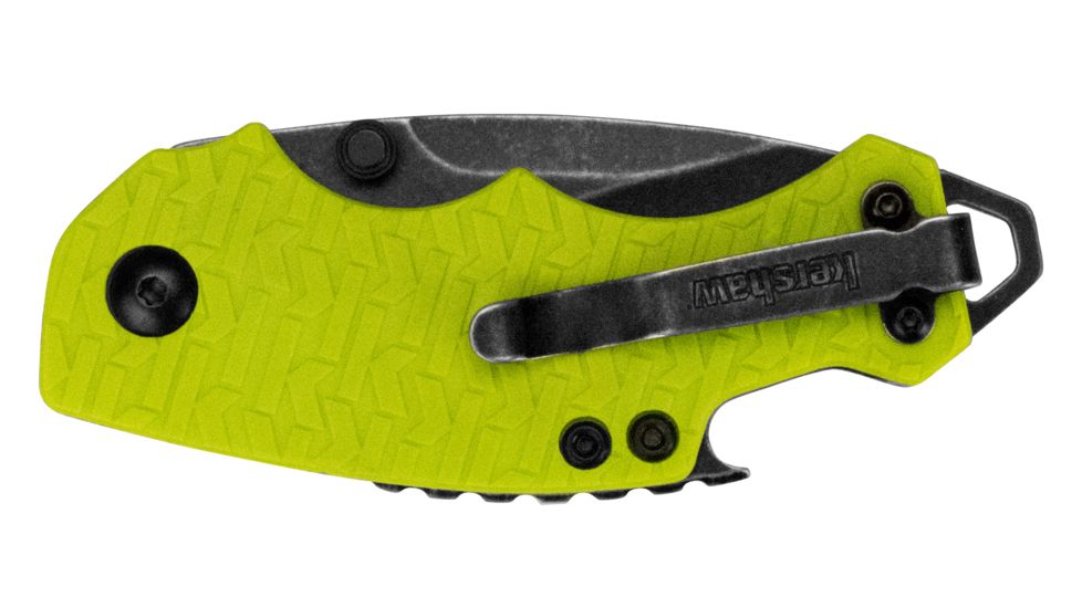 Kershaw Shuffle Folding Knife, 2.4in Blackwash Plain w/Clip, Lime Glass-Filled Nylon w/K-Texture Grip Handle, Box, K8700LIMEBW