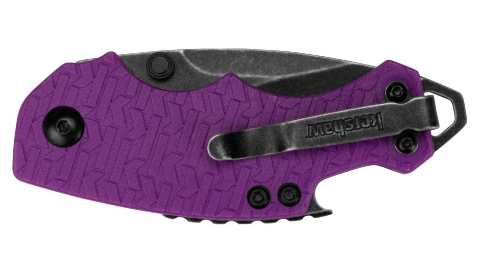 Kershaw Shuffle Folding Knife, 2.4in Blackwash Plain w/Clip, Purple Glass-Filled Nylon w/K-Texture Grip Handle, Box, K8700PURBW
