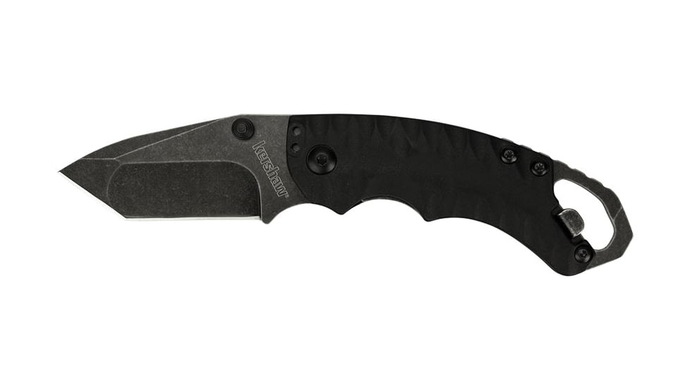 Kershaw Shuffle II Blackwashed Folding Knife, 2.6 in, 8Cr13MoV, American Tanto Blade, Glass-Filled Nylon Black Handle, 8750TBLKBWX