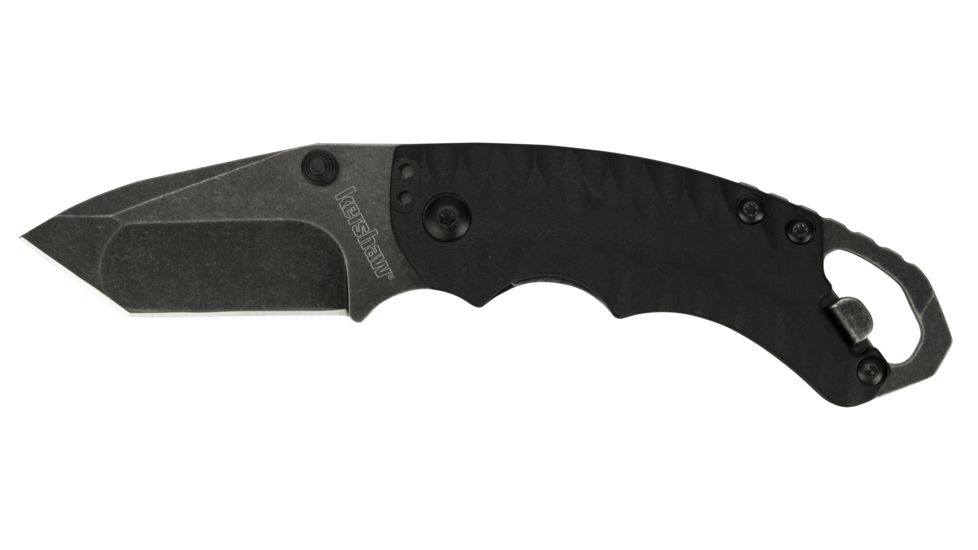 Kershaw Shuffle II Folding Knife, 2.6 in, 8Cr13MoV, Blackwash, Tanto Blade, Glass-Filled Nylon, Black Handle, 8750TBLKBW