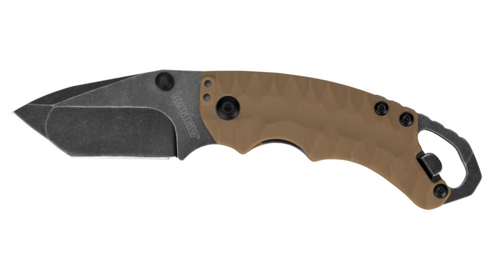 Kershaw Shuffle II Folding Knife, 2.6 in, 8Cr13MoV, Blackwashed Tanto Blade, FDE Glass-Filled Nylon Handle, Box, 8750TTANBW