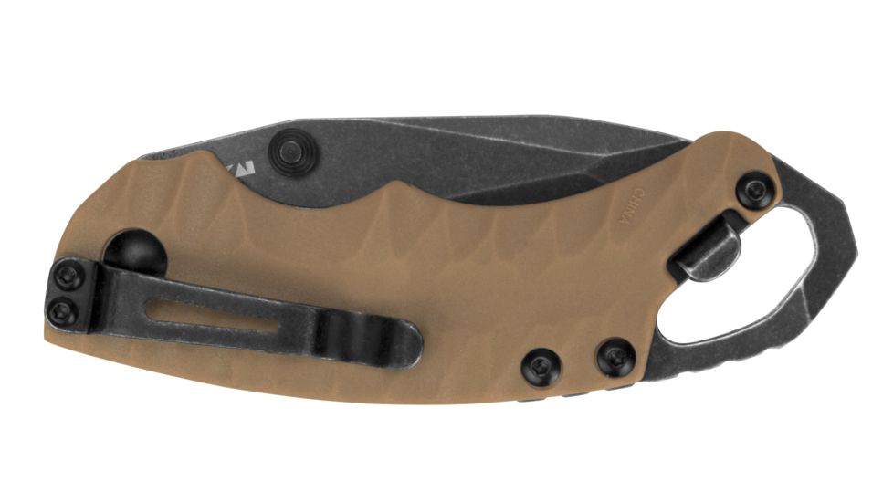 Kershaw Shuffle II Folding Knife, 2.6 in, 8Cr13MoV, Blackwashed Tanto Blade, FDE Glass-Filled Nylon Handle, Box, 8750TTANBW