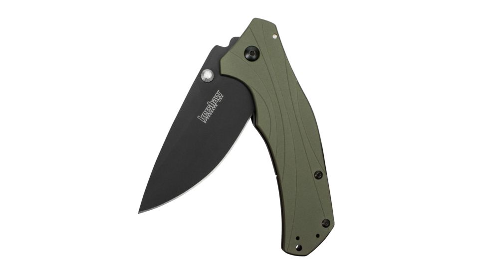Kershaw Knockout, OD Aluminum Handle, Black Plain K1870OLBLK