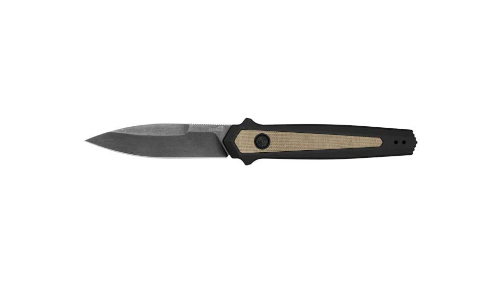Kershaw Launch 15 Automatic Folding Knife, 3.75in, CPM MagnaCut, Spear Point Blade,Black Oxide BlackWash Finish, Tan/Black Handle, 7950