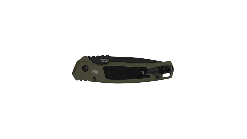 Kershaw Launch 16 Automatic Folding Knife, 3.45in, CPM M4 Tanto Plain Black Cerakote Blade, Olive Cerakote Aluminum Handle, 7105OLBLK