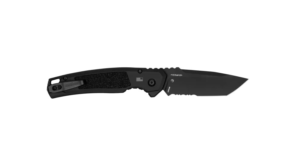 Kershaw Launch 16 Automatic Folding Knife, 3.45in, CPM M4, Black Tanto Blade, Black 6061-T6 Aluminum Handle, 7105