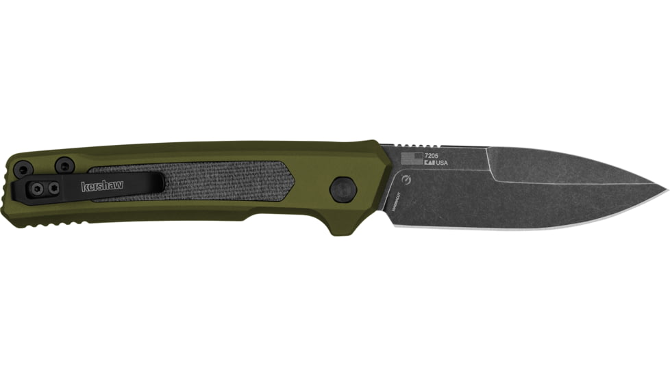 Kershaw Launch 22 Automatic Folding Knife, 3.45in, CPM MagnaCut Steel, Spear Point Blade, Aluminum, OD Green Handle, 7205