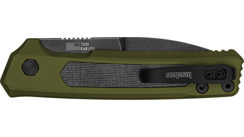 Kershaw Launch 22 Automatic Folding Knife, 3.45in, CPM MagnaCut Steel, Spear Point Blade, Aluminum, OD Green Handle, 7205