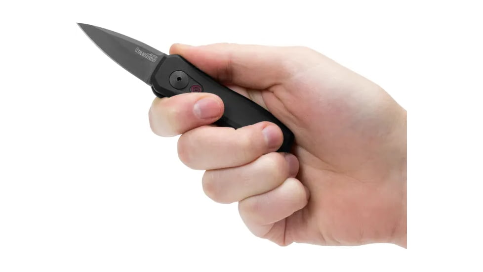 Kershaw Launch 4 Automatic Folding Knife, 1.9in CPM 154 Spear Point Blade, Cerakote Finish, Black Aluminum Handle, 7500BLK