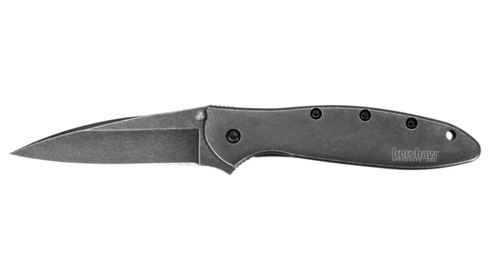 Kershaw Leek, Blackwash Stainless Handle, Blackwash Plain K1660BLKW