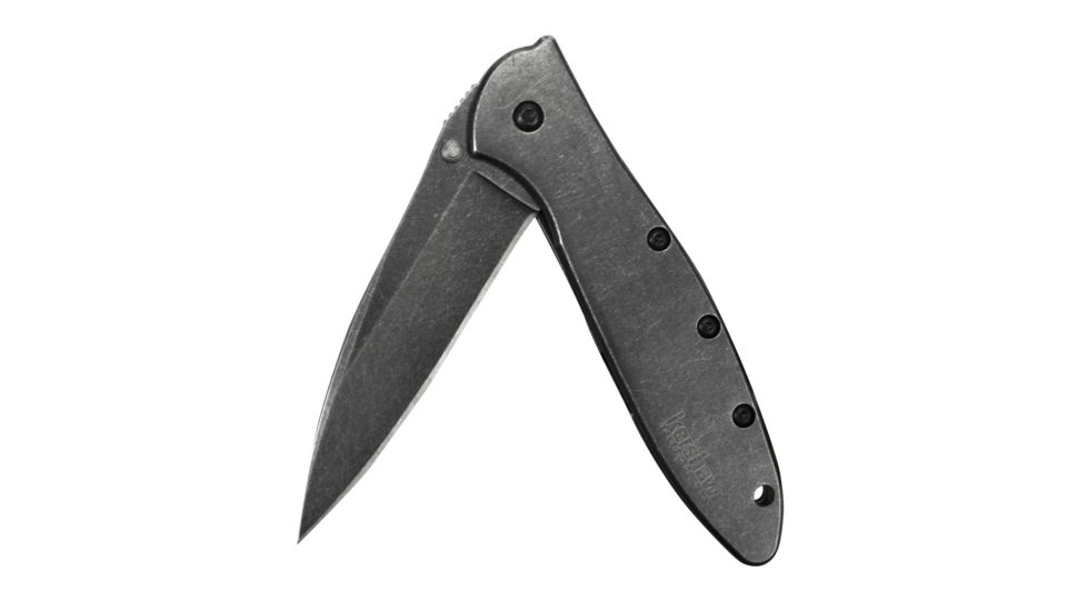 Kershaw Leek, Blackwash Stainless Handle, Blackwash Plain K1660BLKW