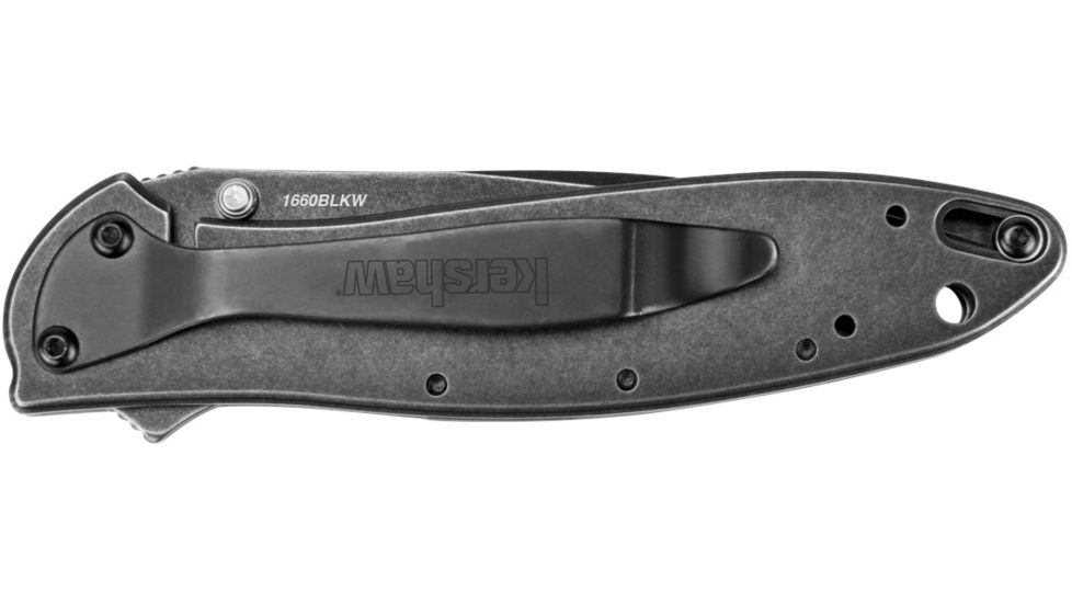 Kershaw Leek, Blackwash Stainless Handle, Blackwash Plain K1660BLKW