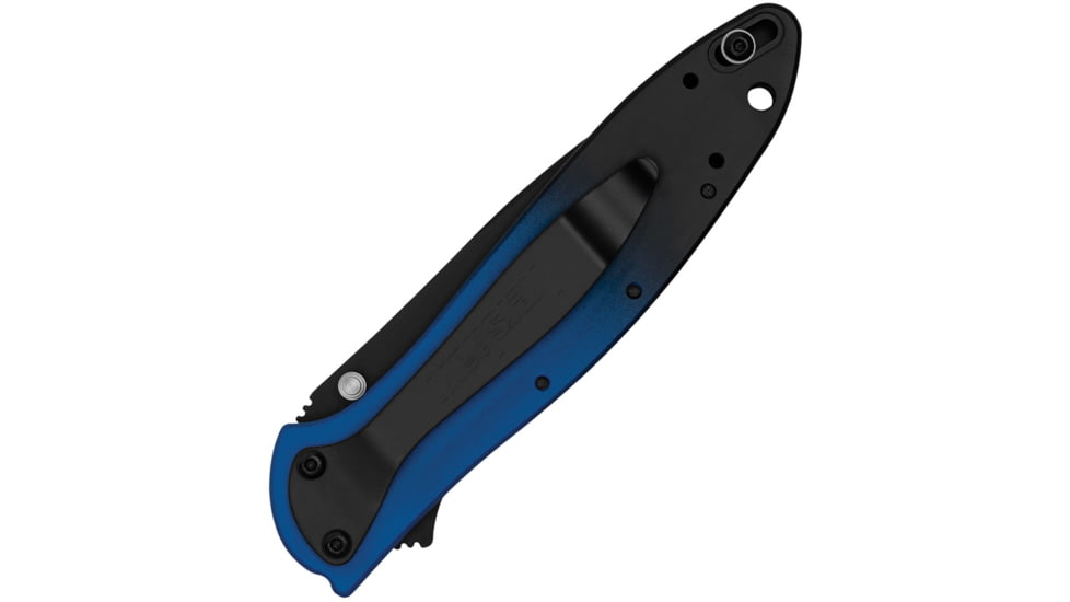 Kershaw Leek Assisted Opening Folding Knife, 3 in, Black Oxide CPM MagnaCut, Wharncliffe Blade, Aluminum, Blue/Black Gradient Handle, 1660GBLUBLK