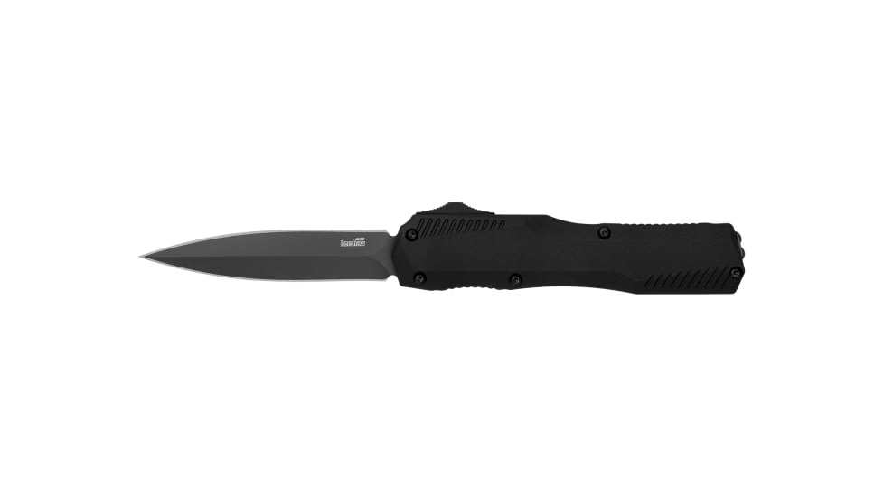 Kershaw Livewire Automatic Folding Knife, 3.45in, CPM MagnaCut, Spear Point Blade, Black PVD, Black Aluminum Handle, 9000DE