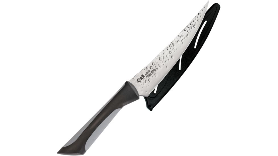 Kershaw Luna Utility 6 Fixed Blade Knife, 6in, Stainless Steel, Partially Serrated, Mirror Polish, AB7061