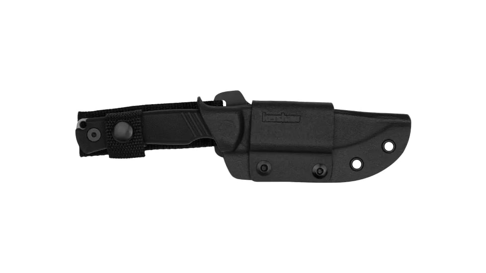 Kershaw Pack Mule, Fixed Blade Knife, 3.9" Clip Point Blade, N690 Blade Steel, 8.4" Overall Length, Satin Working Finish, Silver Blade, Black G10 Handle, Includes Sheath, 1089