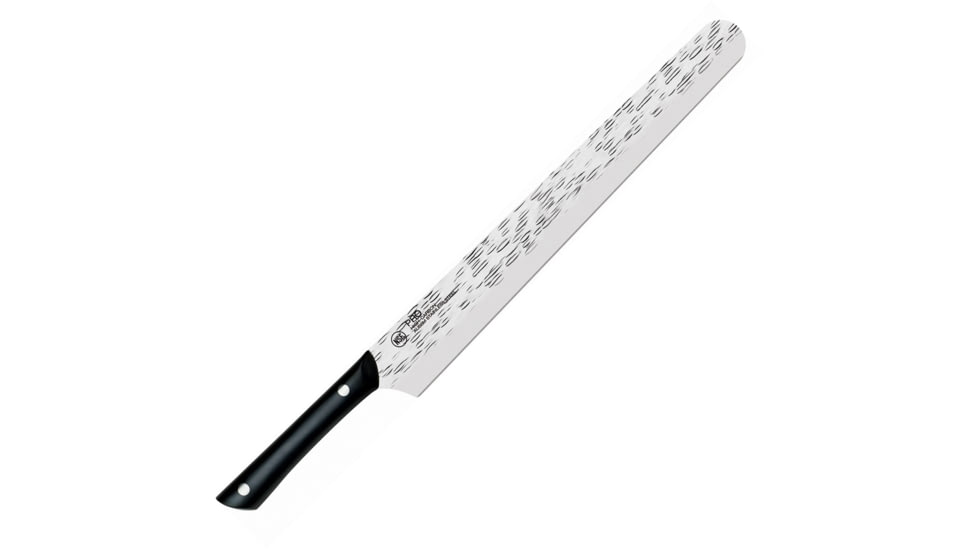 Kershaw Professional Slicing/Brisket Kitchen Knives, 17.25in Overall, 12in Hammered Finish Aus-6M SS Blade, Black Pom Handle, Full Tang, Black, HT7074
