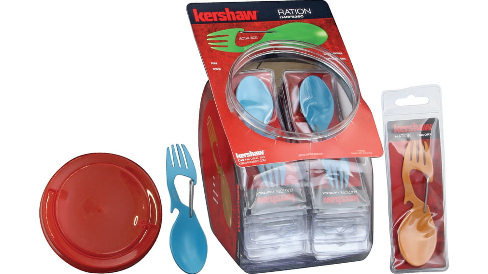 Kershaw Ration Display 36 Pieces, 4.63 overall, Includes 12 of each handle color