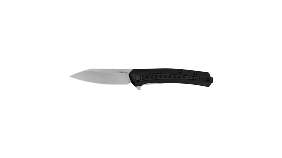 Kershaw Raygun, Folding Knife, Assisted Opening, 2.8" Reverse Tanto Blade, Plain Edge, 4Cr14 Blade Steel, 6.75" Overall Length, Liner Lock, Stone Wash Finish, Silver Blade, Glass Filled Nylon Handle, Black, 1427