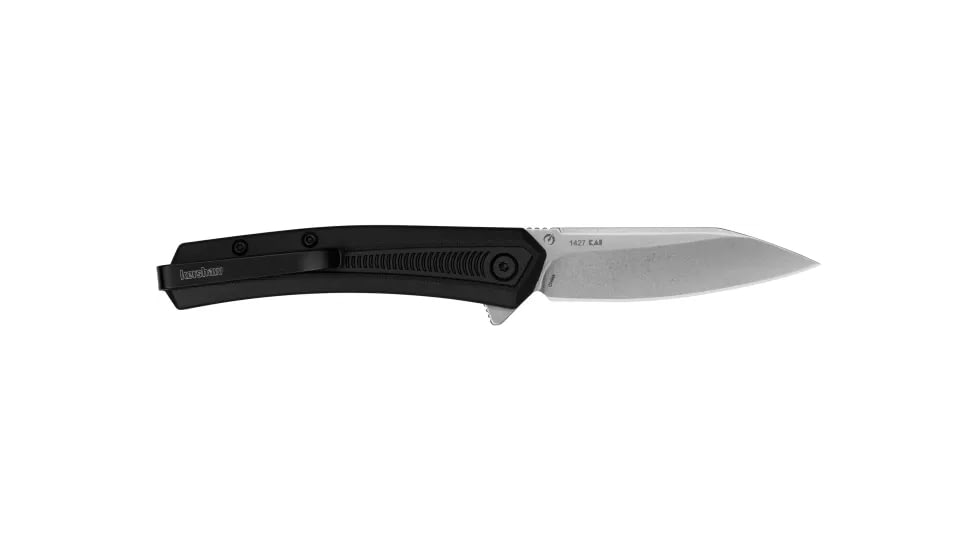 Kershaw Raygun Assisted Opening Folding Knife, 2.8in, 4Cr14, Reverse Tanto, Glass-filled Nylon Black Handle, 1427