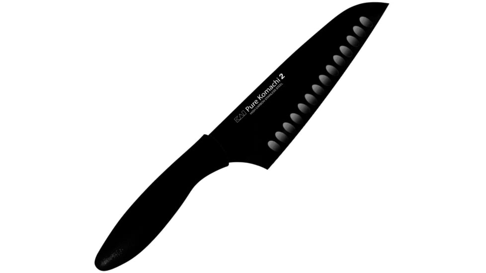 Kershaw Santoku Kitchen Knives, 6.5in Black High Carbon SS Blade, Black Synthetic Handle, Black, AB5085