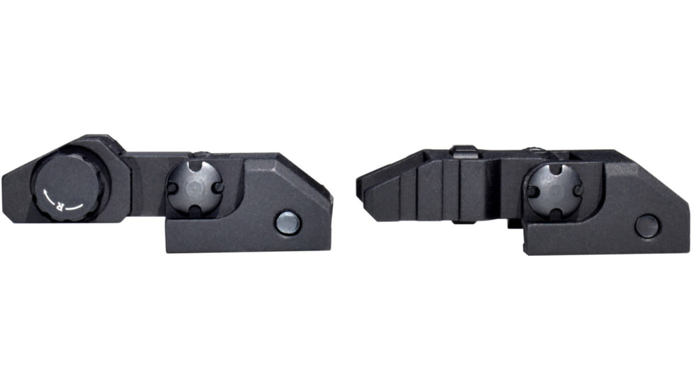 Kexuan 1 in Advanced Tactical Flip Up Front And Rear Sight Set, Aluminum, Black, MFLRS09