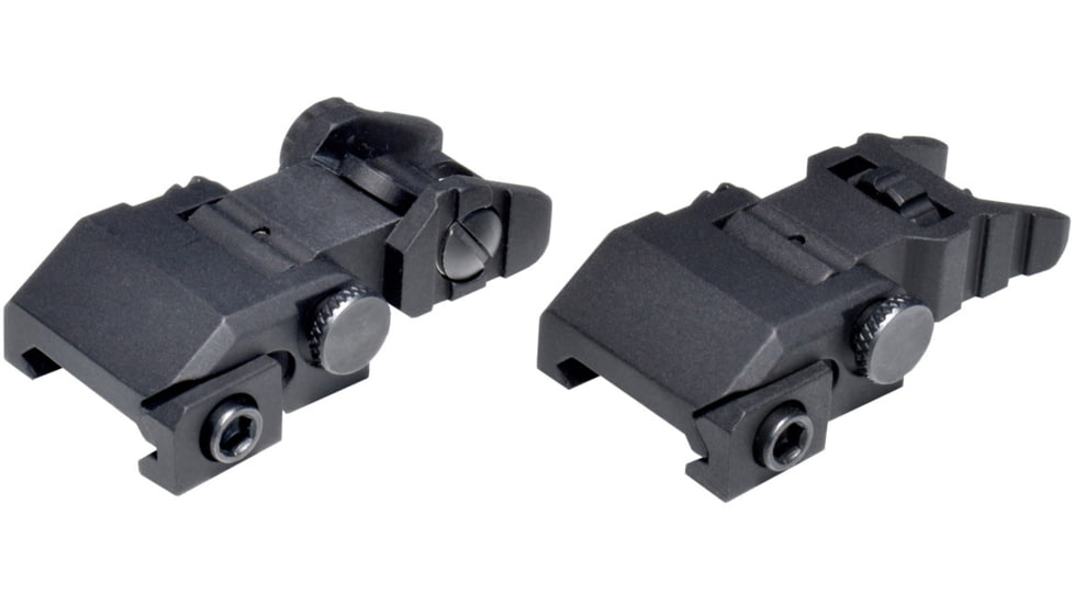 Kexuan 1 in Advanced Tactical Flip Up Front And Rear Sight Set, Aluminum, Black, MFLRS09
